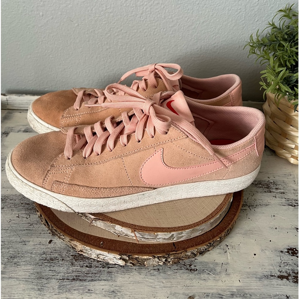 Nike Blazer Low Men 8.5 Women’s 9.5/10 Peach Pink Suede Retro Athletic Sneakers - Picture 6 of 9